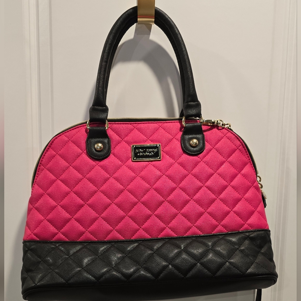 Hot pink and black Betsey Johnson handbag purse